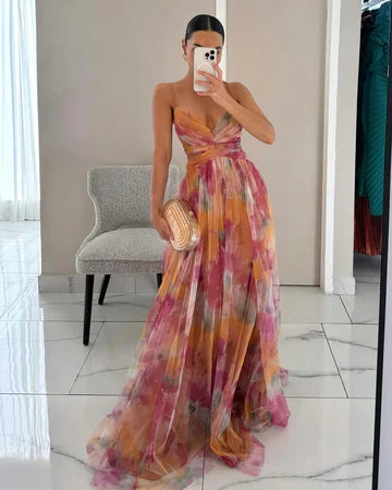 Ana | Elegancia floral en un vestido largo