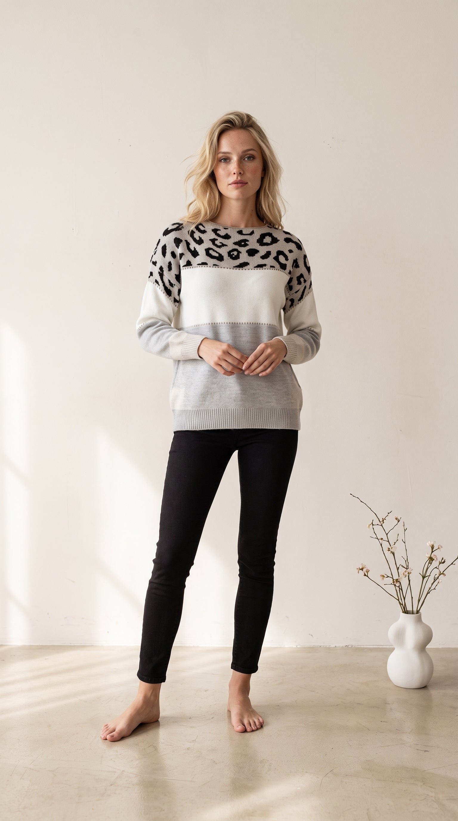 Noémie | Suéter elegante con estampado de leopardo