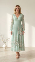 Cisella | Vestido midi floral verde claro