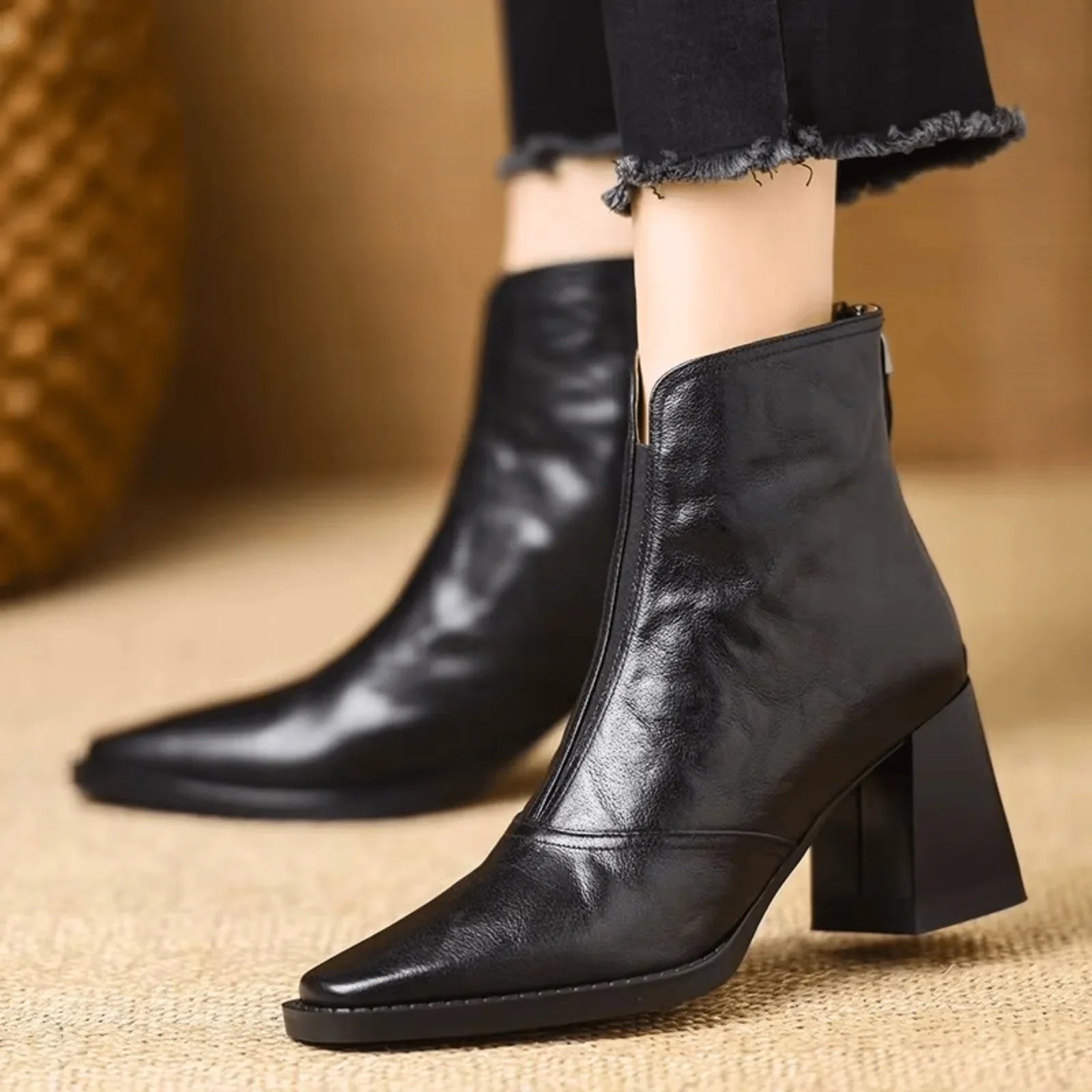 Claudia | Botines de lujo de tacón medio